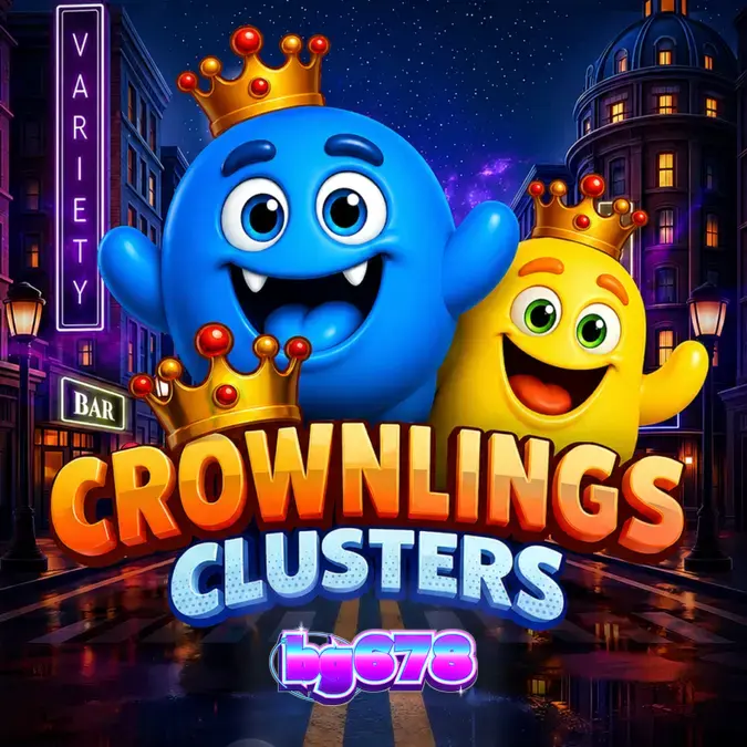 Crownlings Clusters স্লট গেমের রঙিন গ্রিড এবং প্রতীকসমূহ